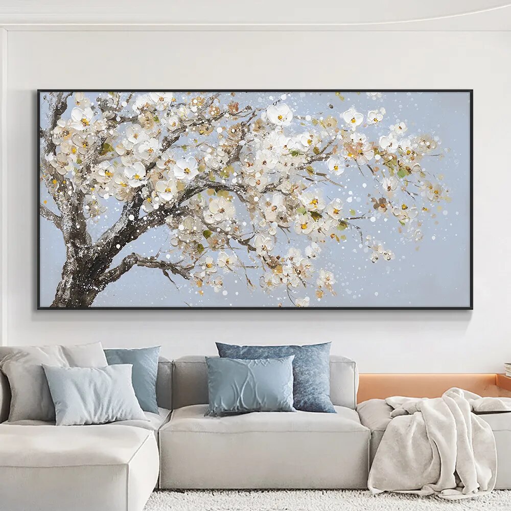 Plum Blossom Flower Oil Painting Landscape Painting Art Poster and Printing for Living Room Decoration Printing on Canvas-Arlik interiors