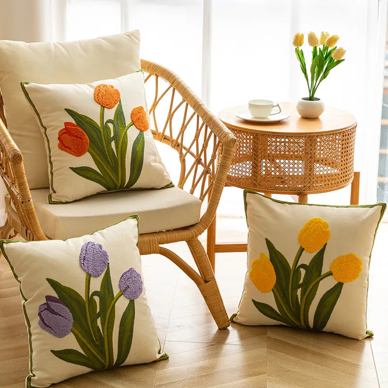 Tulip Spring Throw Pillow Covers-Throw Pillows-Arlik interiors