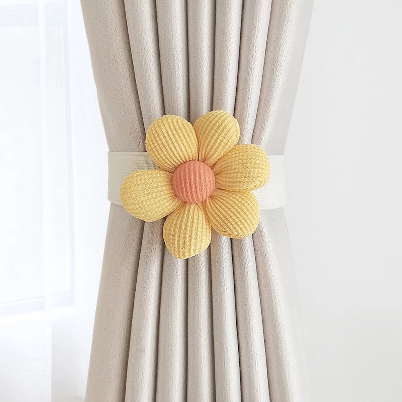 1Pcs Flower Shape Curtain Tieback Elastic Band Home Decor