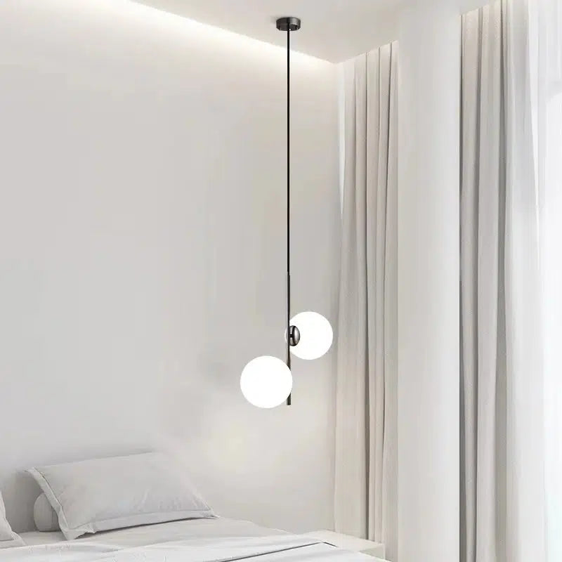 Nordic Glass Ball LED Pendant Lights Brass/Black Bedroom Bedside Hanging Lamps for Living Room Home Decor Lustre Modern Fixture-Arlik interiors