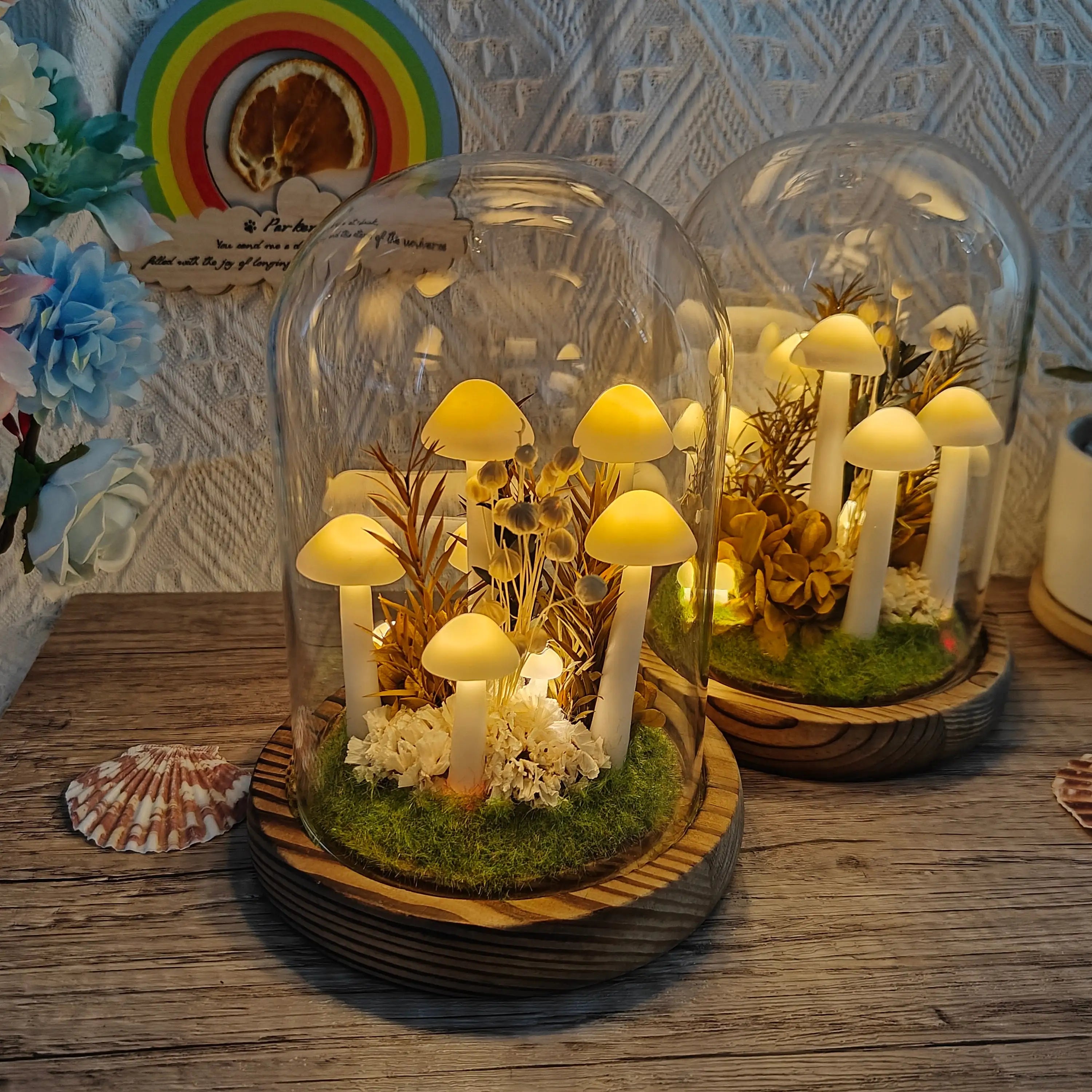 Dried Flower Lamp Creative Mushroom Night Light House Warming Gift
