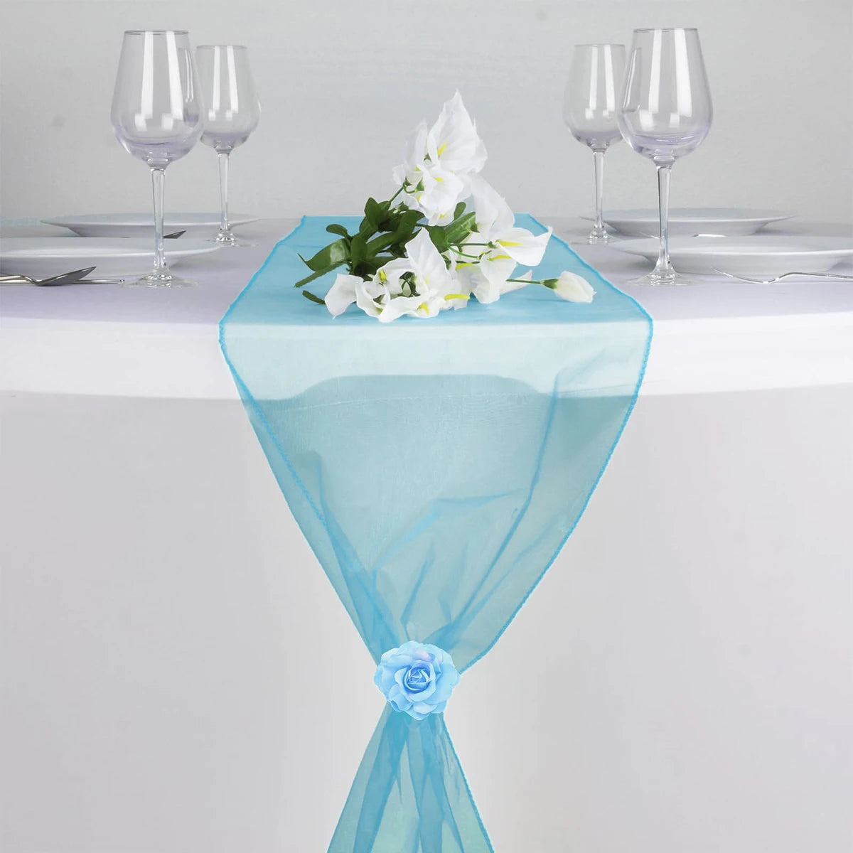 Sheer Organza Table Runner Luxury Dining Table Decoration