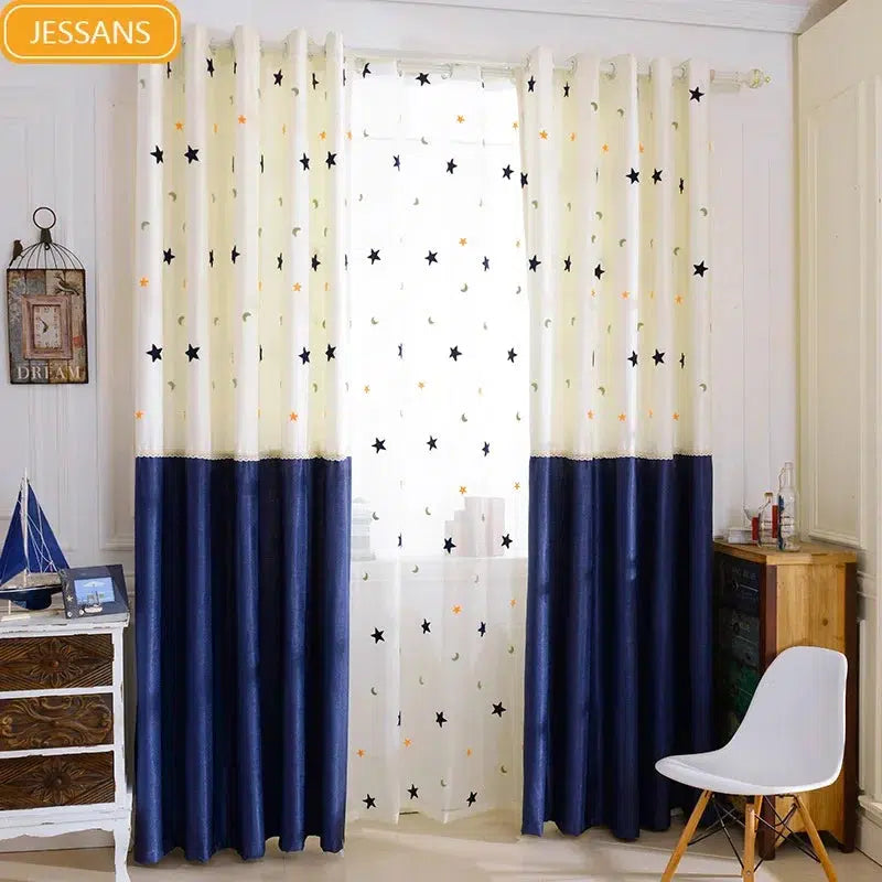 Embroidery Window Curtains for Childrens Bedroom-Curtains-Arlik interiors