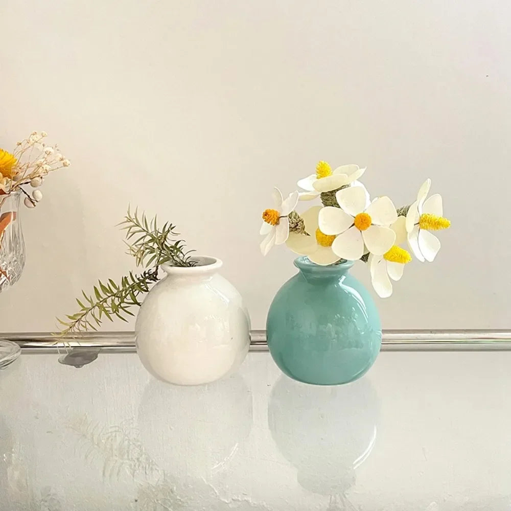1 Pcs Flower Vase Modern Ceramics Vase Colorful Desktop Ornaments