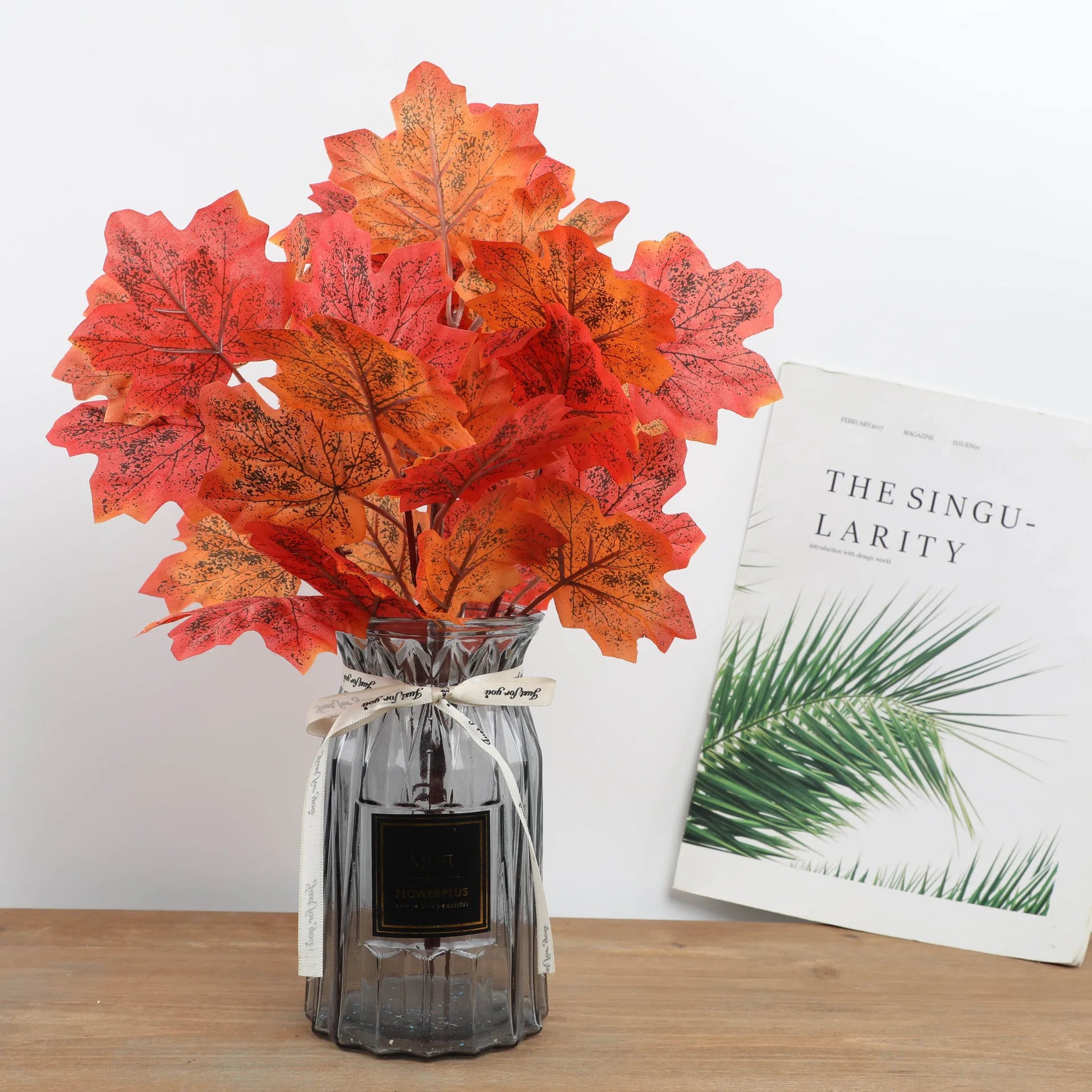 39cm Artificial Maple Leaf Outdoor Silk Tree Leaf For Home Garden Decor