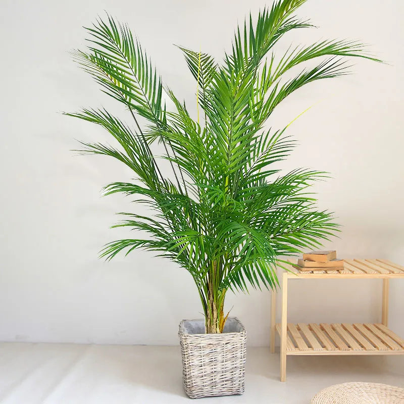 Large Artificial Palm Fake Plants Branch Real Touch Palm Leaves Decor