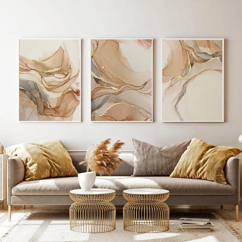 Beige Marble Poster Canvas Painting-Art-Arlik interiors