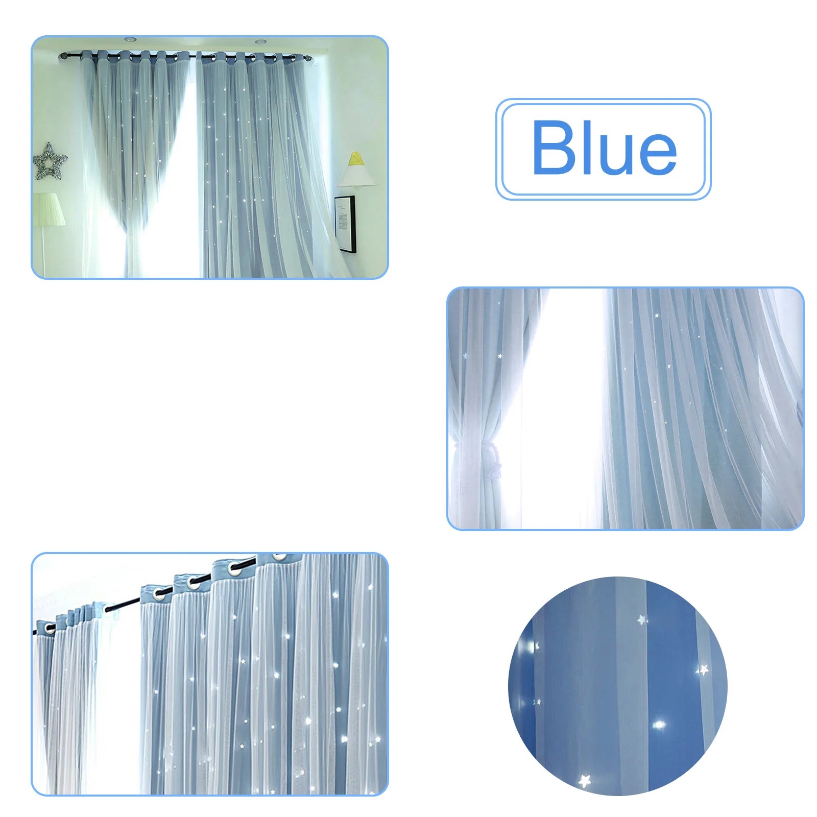 Tulle Blackout Bedroom Curtains