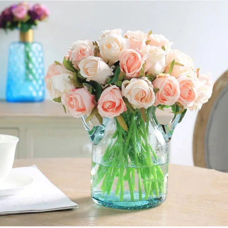 12 Heads/Bundle Artificial Rose Flowers-Artificial Flora-Arlik interiors