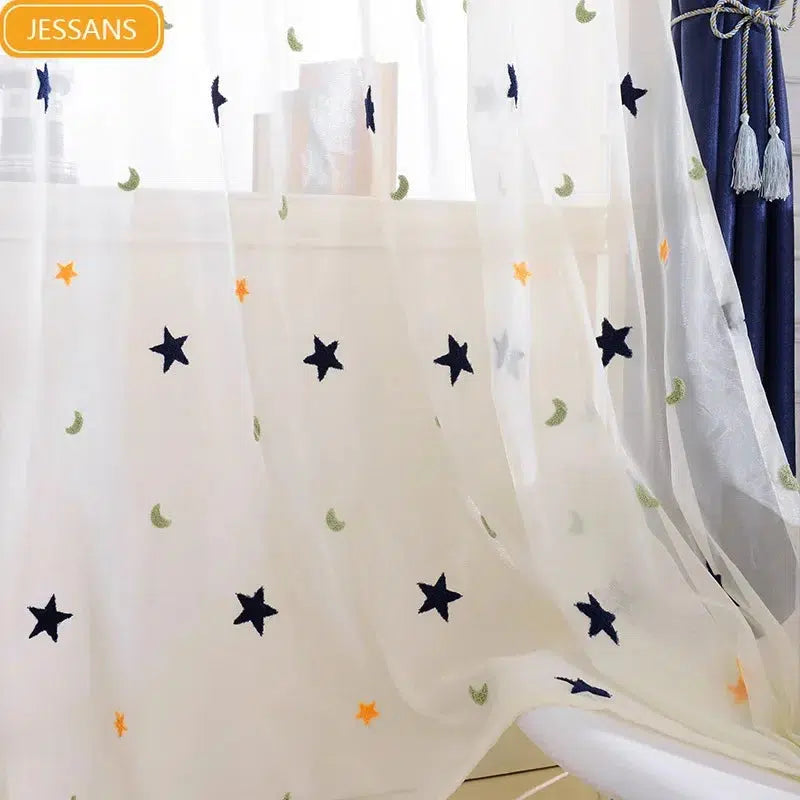 Embroidery Window Curtains for Childrens Bedroom-Curtains-Arlik interiors