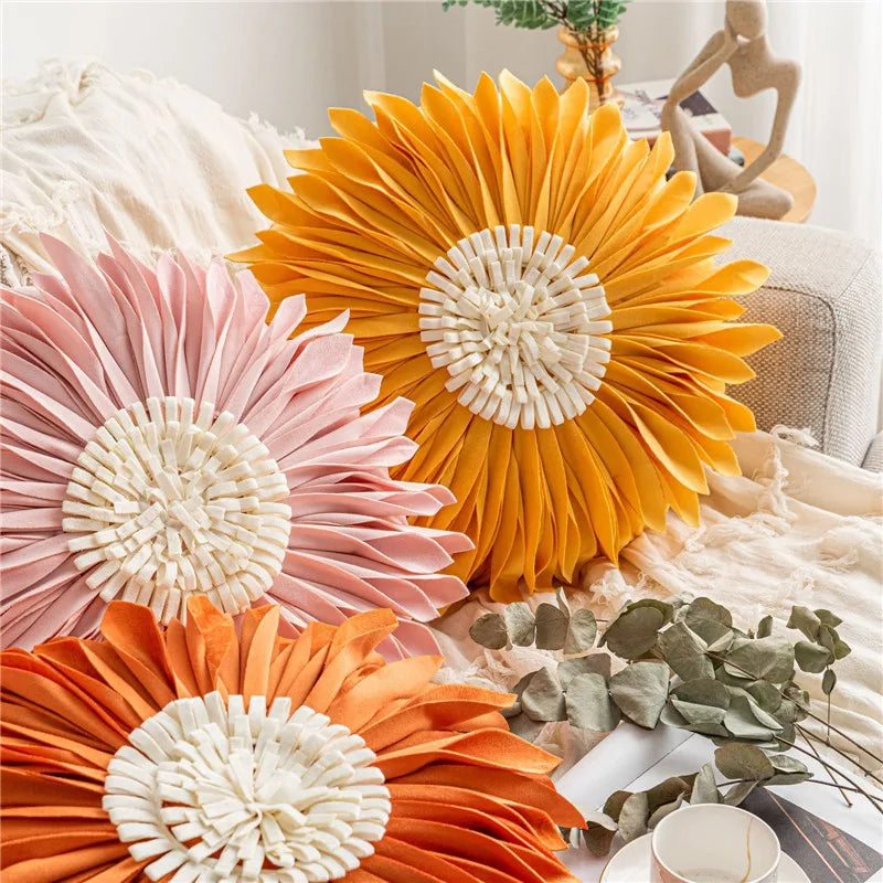 Sunflower Pillow Cover Luxury 3D Cushion Cover for Living Room Decor