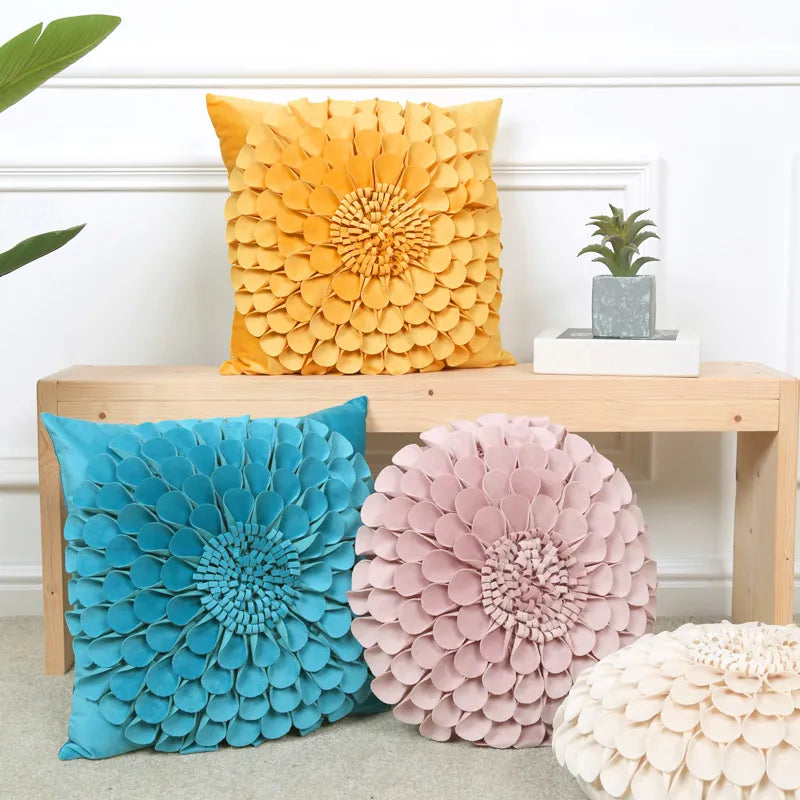1Pc Flower Cushion Cases Handmade Decorative Throw Pillow Covers